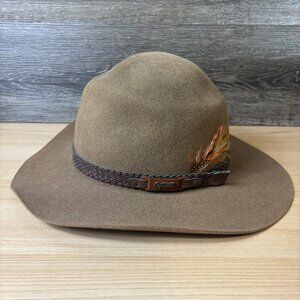 Akubra Hat Mens Size 57 Brown Australian Snowy River Fur Safari Western Travel